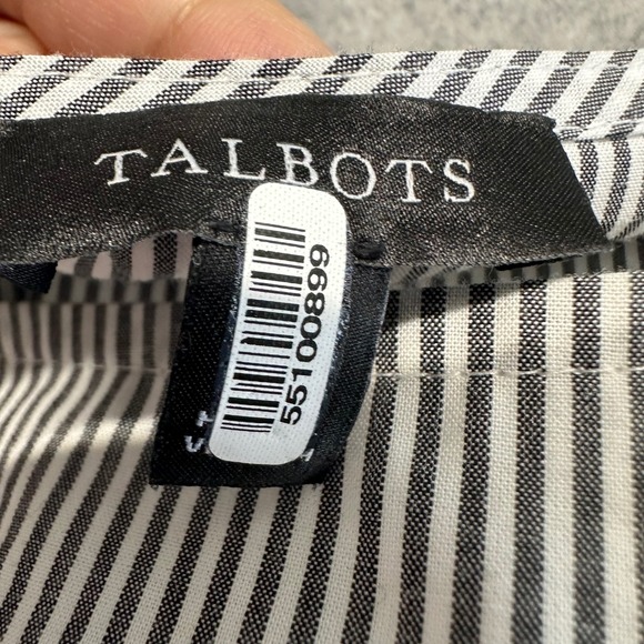 Talbots Tunic Blouse Womens Sz XL Scoop Neck Stripes Tie 3/4 Sleeves Coastal Top - Picture 5 of 10